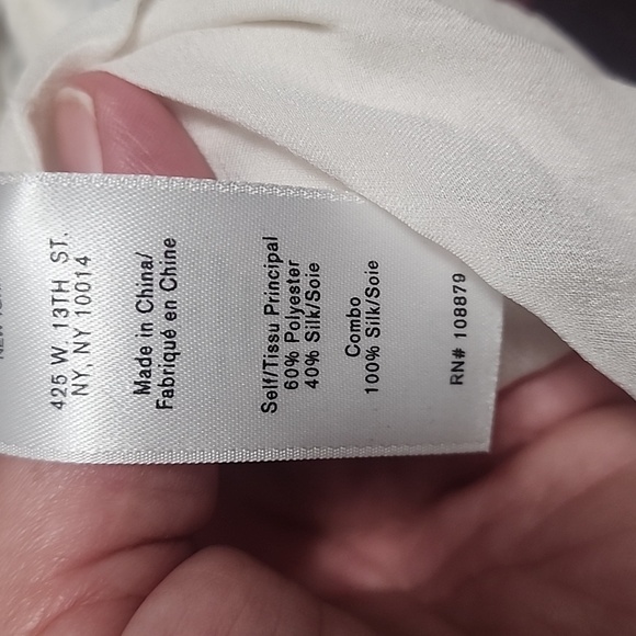 Rag & Bone Sheer Silk Blend Oversized White Floral Blouse - Picture 10 of 10